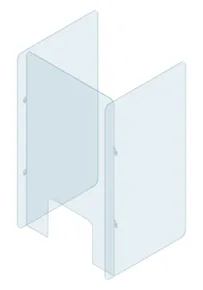 Ochranná plexi zástěna na stůl s bočnicemi 80 x 70 cm